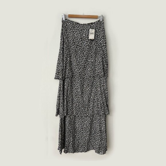 NWT AFRM Floral Maxi Skirt with Tiered Ruffles - Picture 1 of 4